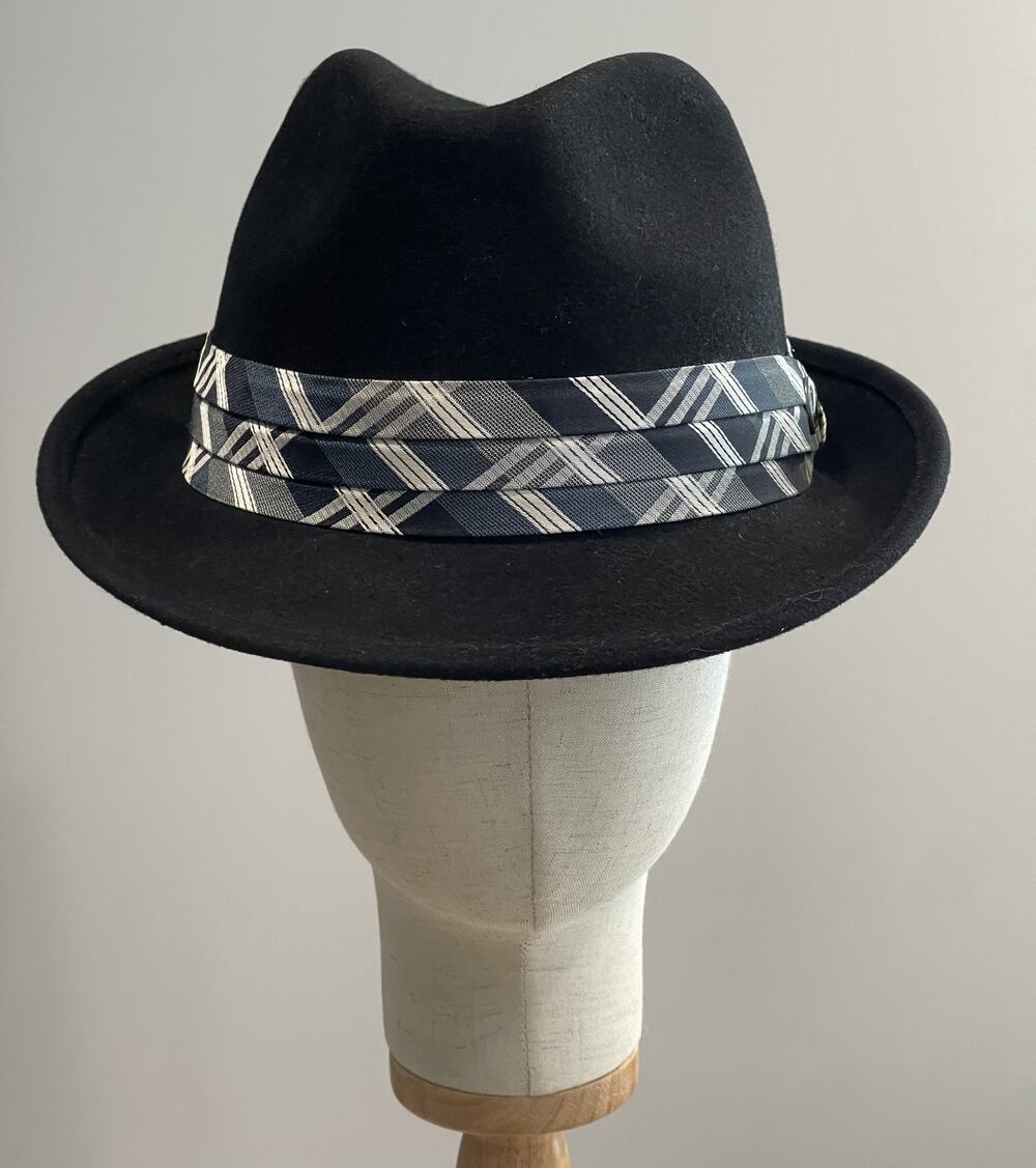 Goorin Bros Hat Cap Trilby Mens L Black Wool Felt Lined Casual Fall Rolled Brim